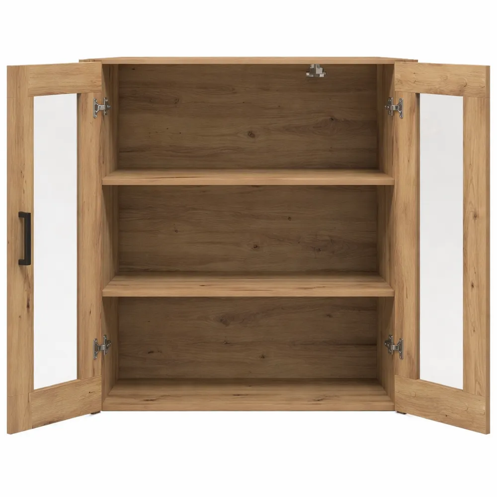 Armadio a Muro con Ante in Vetro Design Moderno 70x35x90 cm