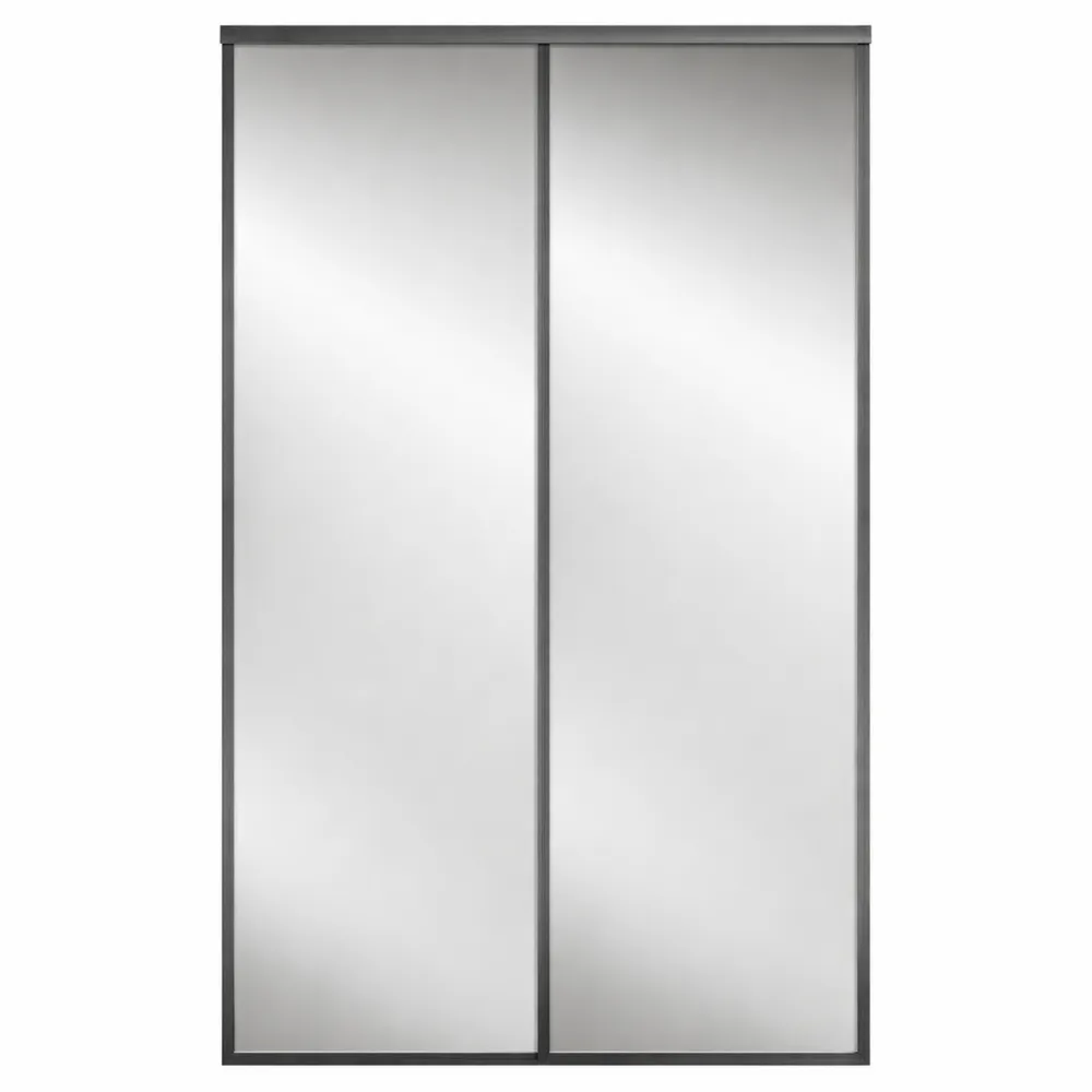 Kit Porta Scorrevole per Armadio in Vetro e Acciaio, 914mm