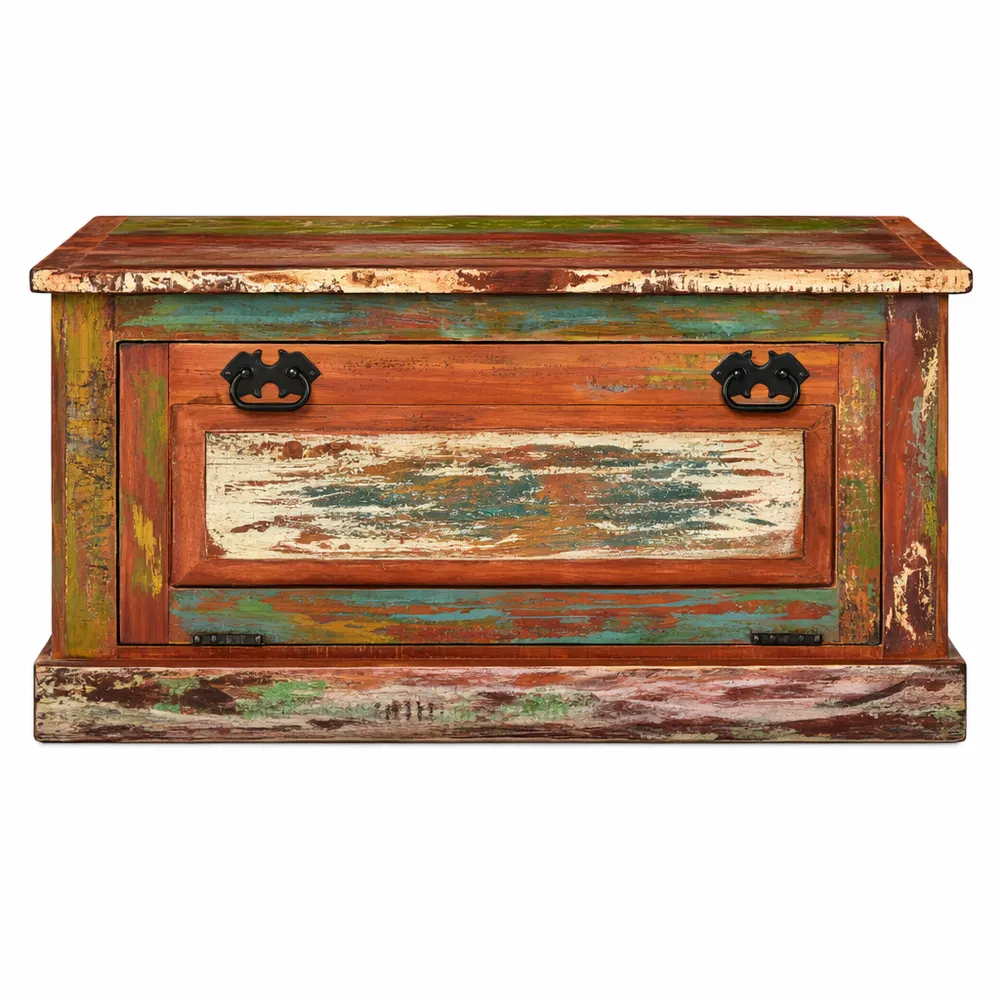 Panca Scarpiera in Legno Massello con Baule Contenitore