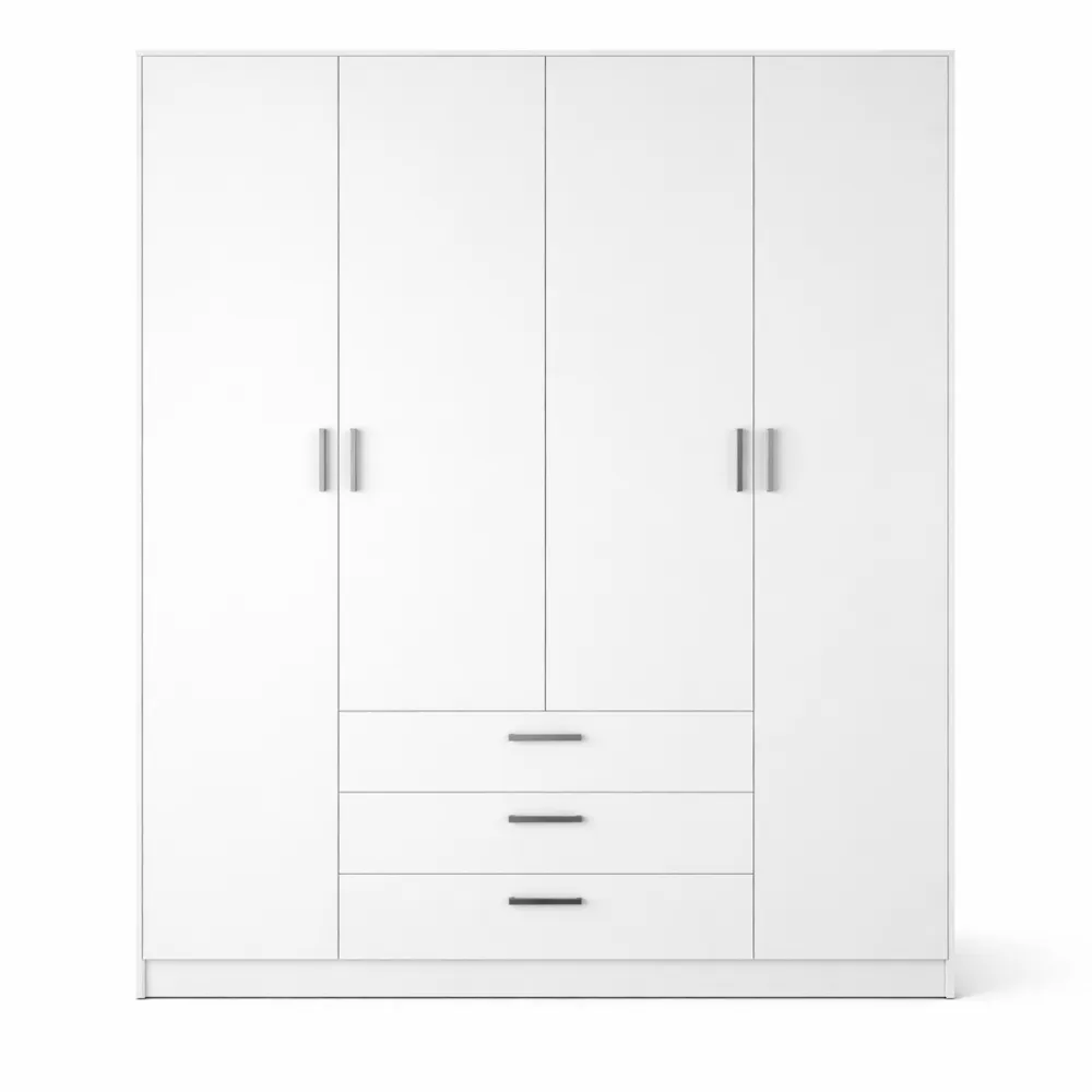 Guardaroba Spazioso per Camera da Letto, Cabina Armadio, Armadio Appendiabiti, 196x50x200 cm, Colore Bianco