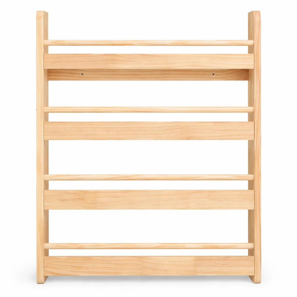 Libreria per Bambini a 4 Ripiani da Parete 60x12x80cm