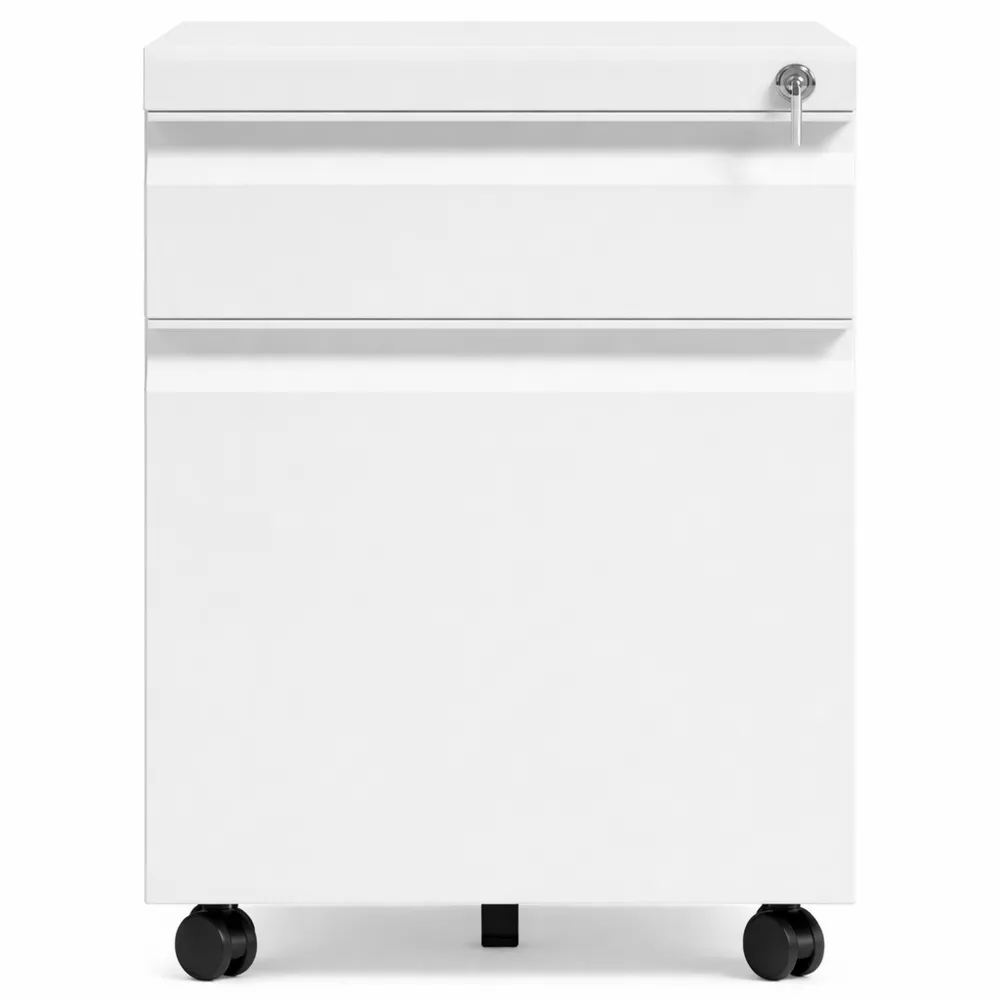 Mobiletto da ufficio a 3 cassetti con vassoio e barra regolabile