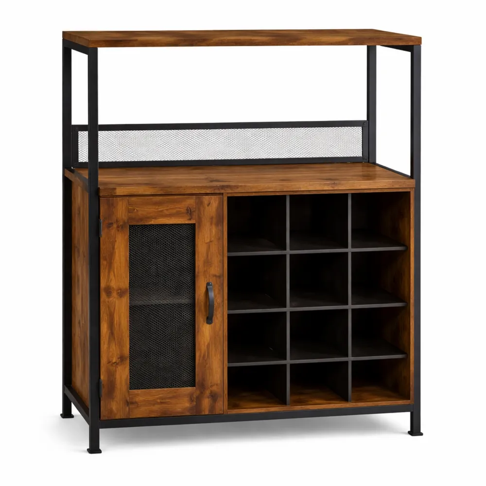 Cantinetta Vino con Portabicchieri e Ripiano Rimovibile per Cucina