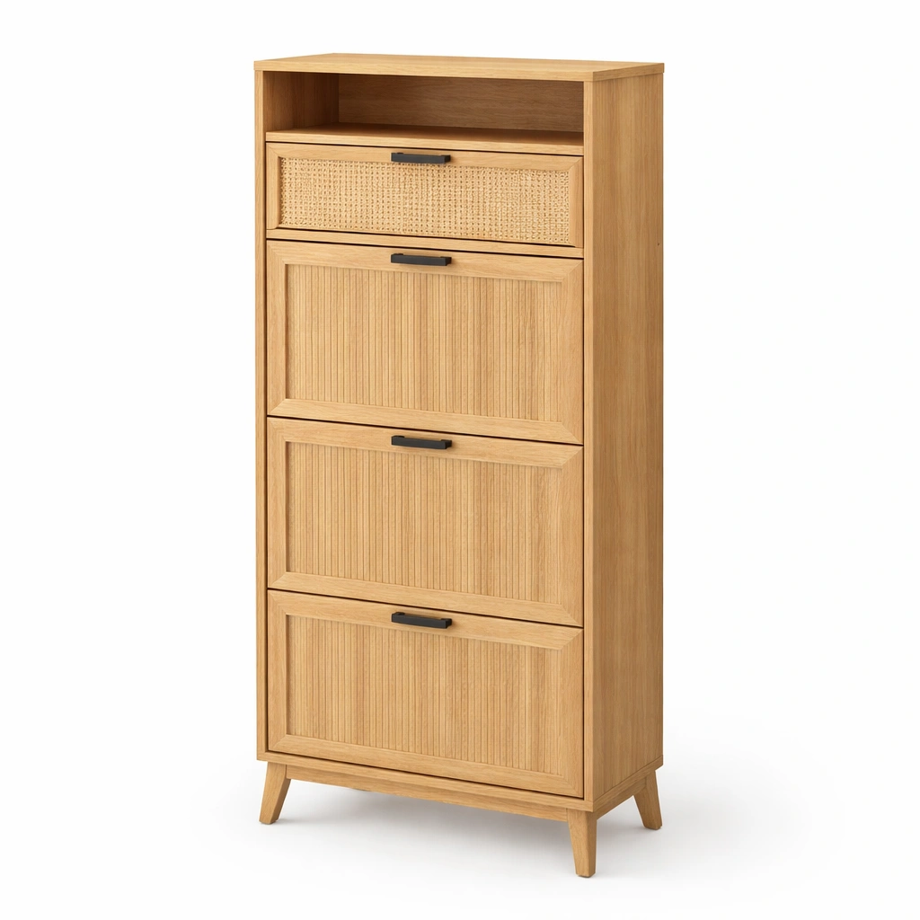 Schuhschrank Weiss mit zwei Klappen-srivora