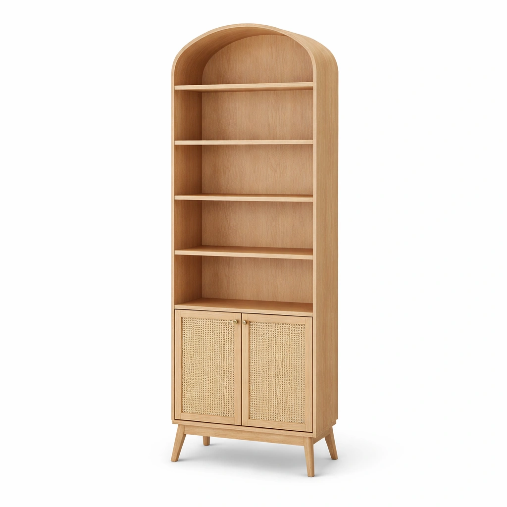 Regal mit Rundbogen Design und Rattan Tueren modernes Design-srivora