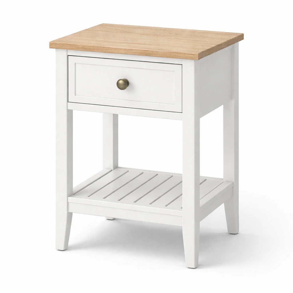 Nachttisch mit Schublade und unterer Ablage klassisches Design-srivora