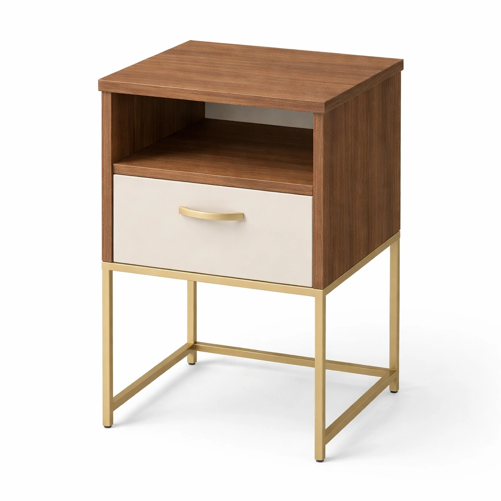 Nachttisch mit Beleuchtung und mehreren Schubladen-srivora