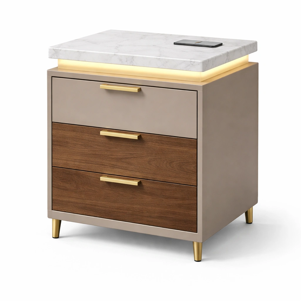 Runder Beistelltisch mit Ablage und Metallbeinen-srivora