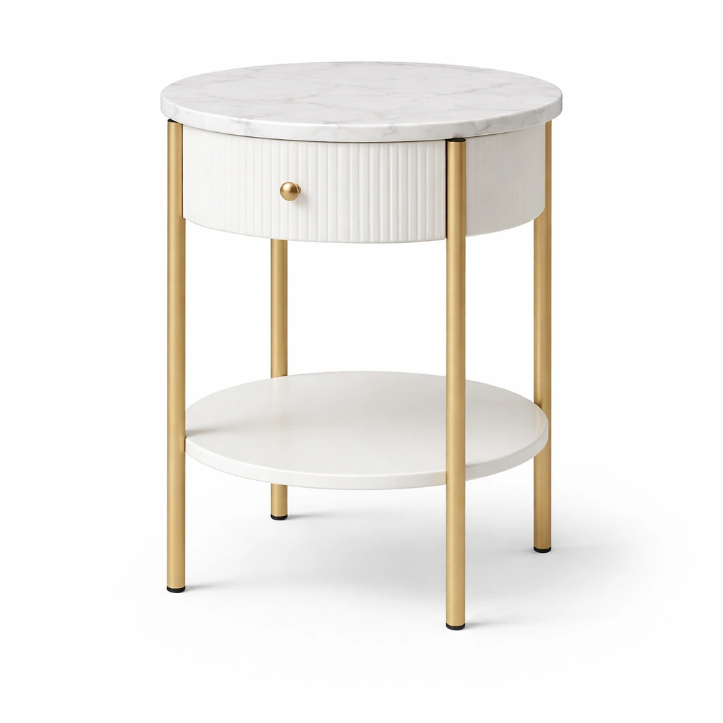 Beistelltisch mit Glasplatte und modernem Gestell-srivora