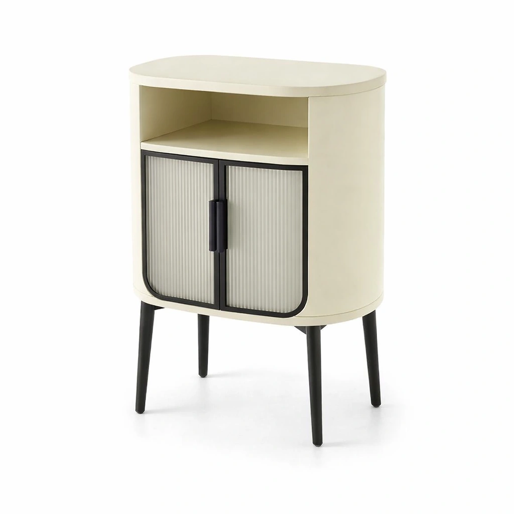 Nachttisch Rund mit Stauraum-srivora