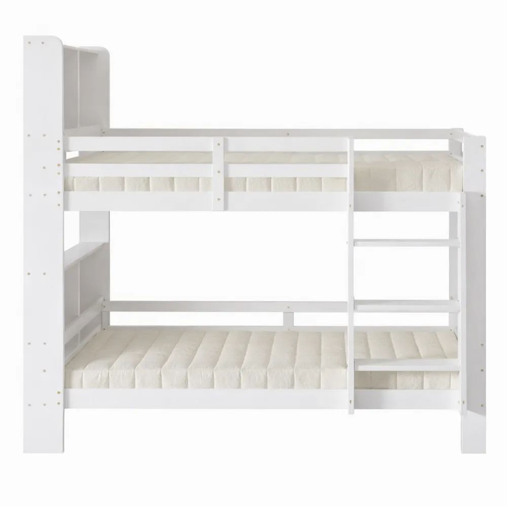 Letto a castello per ragazzi con scala integrata e vano portaoggetti