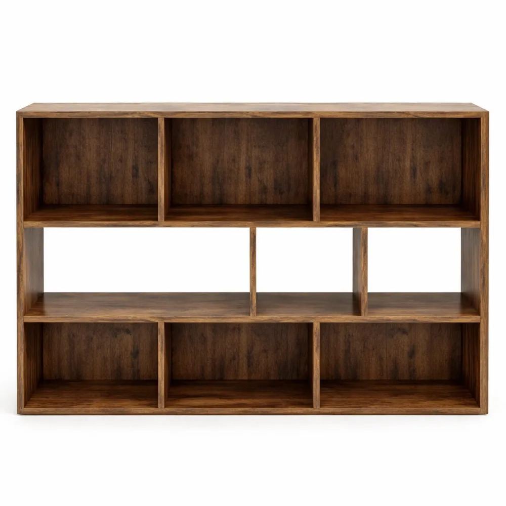 Libreria a 8 scomparti con fusibili ribaltabili, uso versatile per ogni stanza