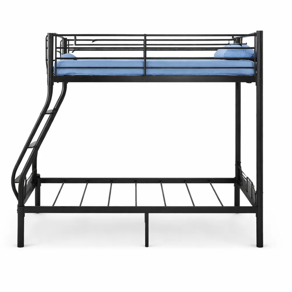 Letto a castello triplo in metallo per bambini e adulti, nero