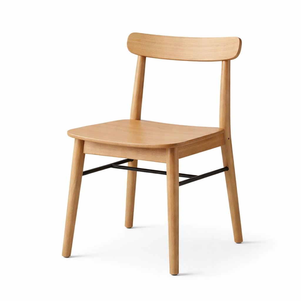 Esszimmerstuhl holz metall hellbraun-NESTRENO