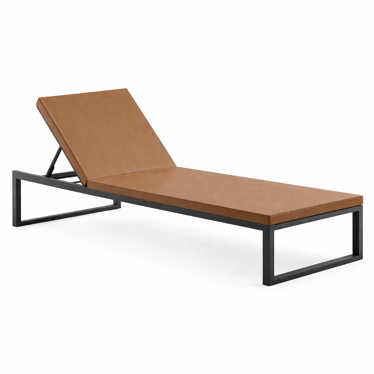 Metall kunstleder liegestuhl braun 200x65x30 cm-NESTRENO