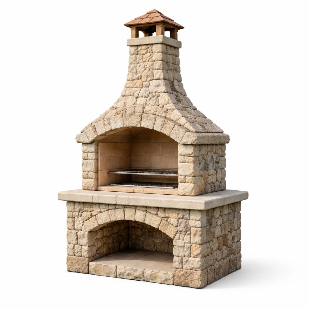 Grill Naturstein Beige 120x80x220cm-NESTRENO