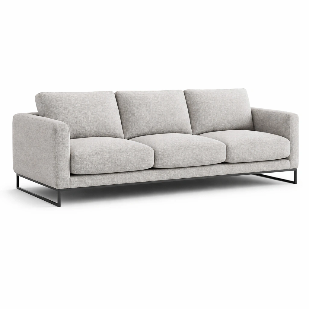 Sofa Stoff Grau Metallgestell-LIVIRIO