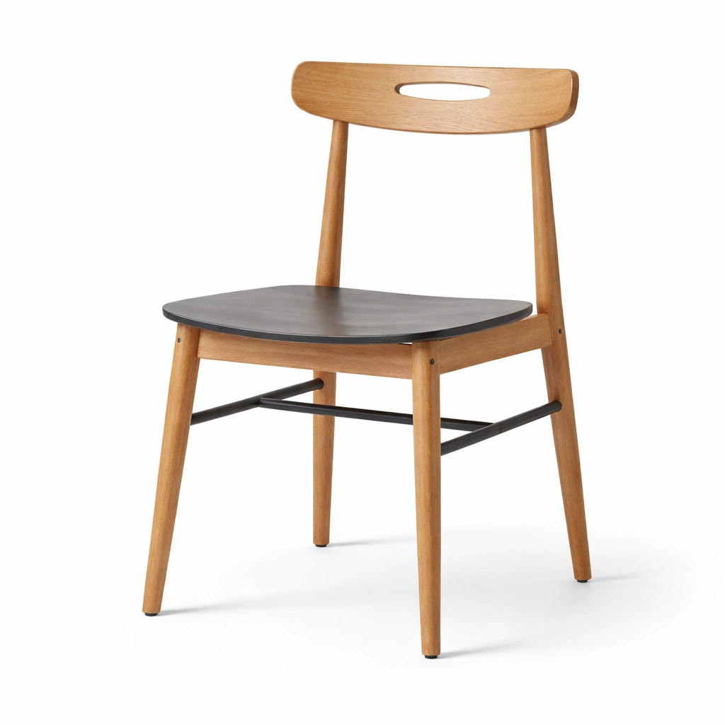 Esszimmerstuhl holz metall schwarze sitzfläche-LIVIRIO
