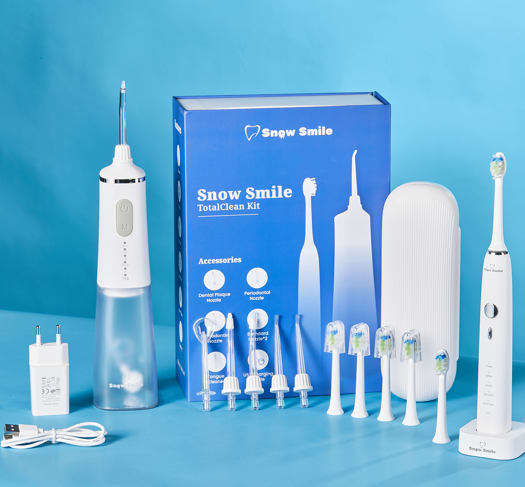 Snow Smile® Schallzahnbürste und Munddusche im Set