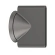 Dark gray wall hook with conical peg on rectangular base.