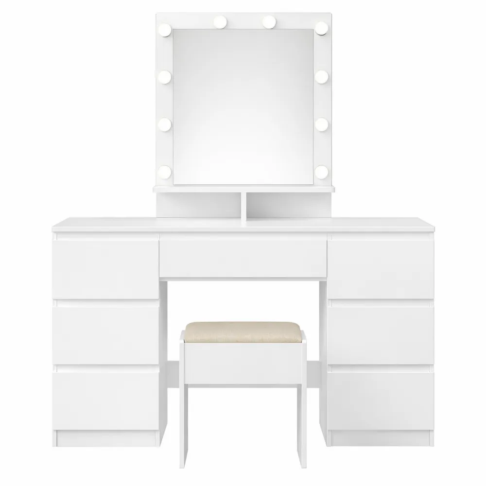 Toeletta da Trucco con Specchio LED Moderno e Cassetti-Onynest