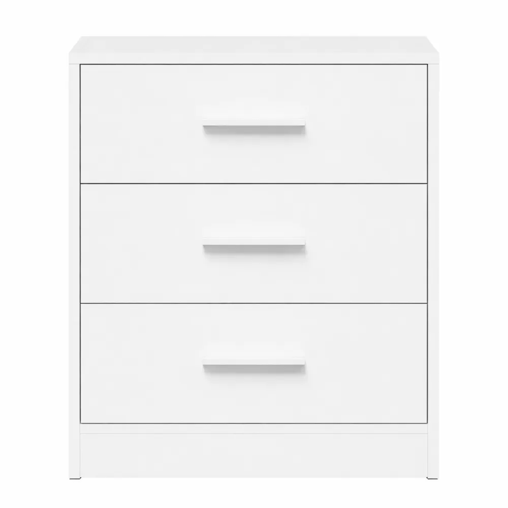 Set di 2 comodini bianchi con 3 cassetti e stazione di ricarica per camera-Onynest