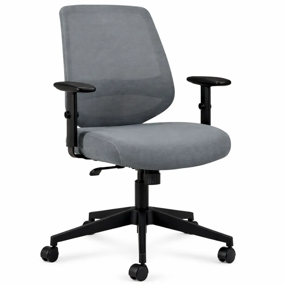 Sedia da ufficio ergonomica con braccioli regolabili e supporto lombare-Villawarm