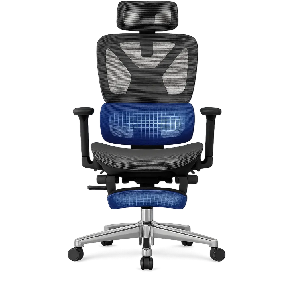 Sedia ergonomica da ufficio con poggiatesta 3D e supporto lombare-Villawarm