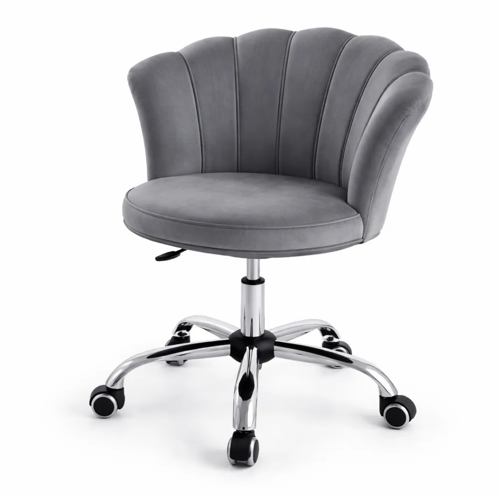 Sedia da Ufficio in Velluto Regolabile con Schienale Petalo-Villawarm