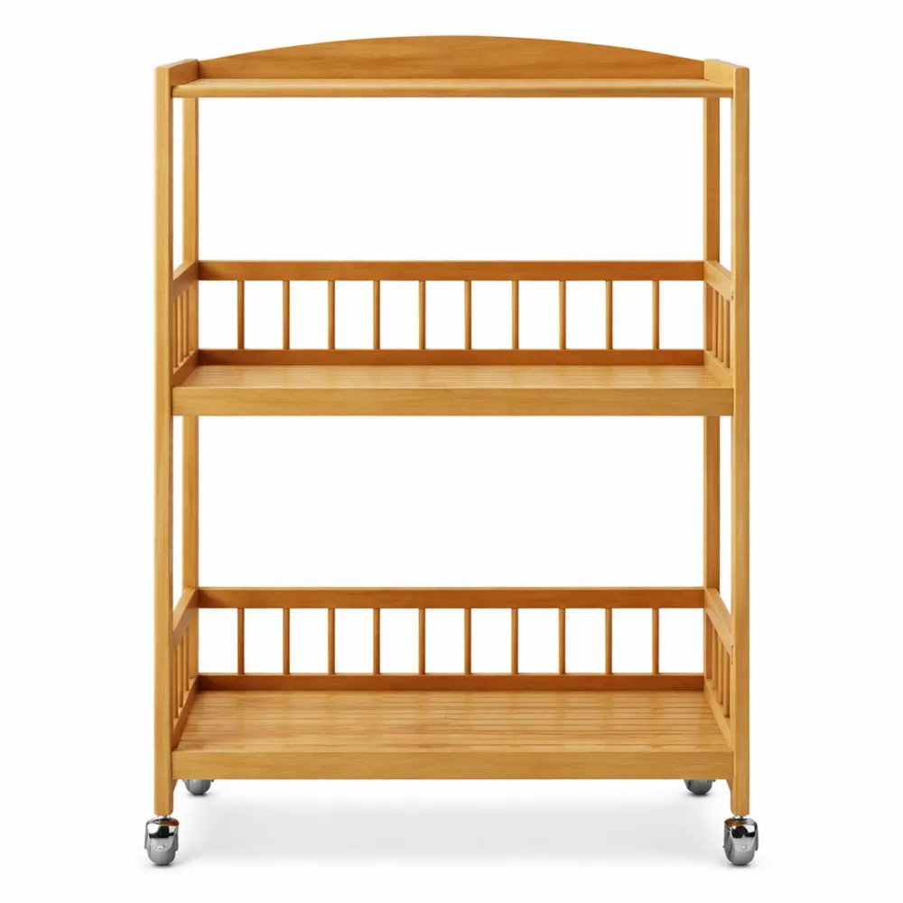 Carrello Cucina in Bambù con 3 Ripiani Multiuso