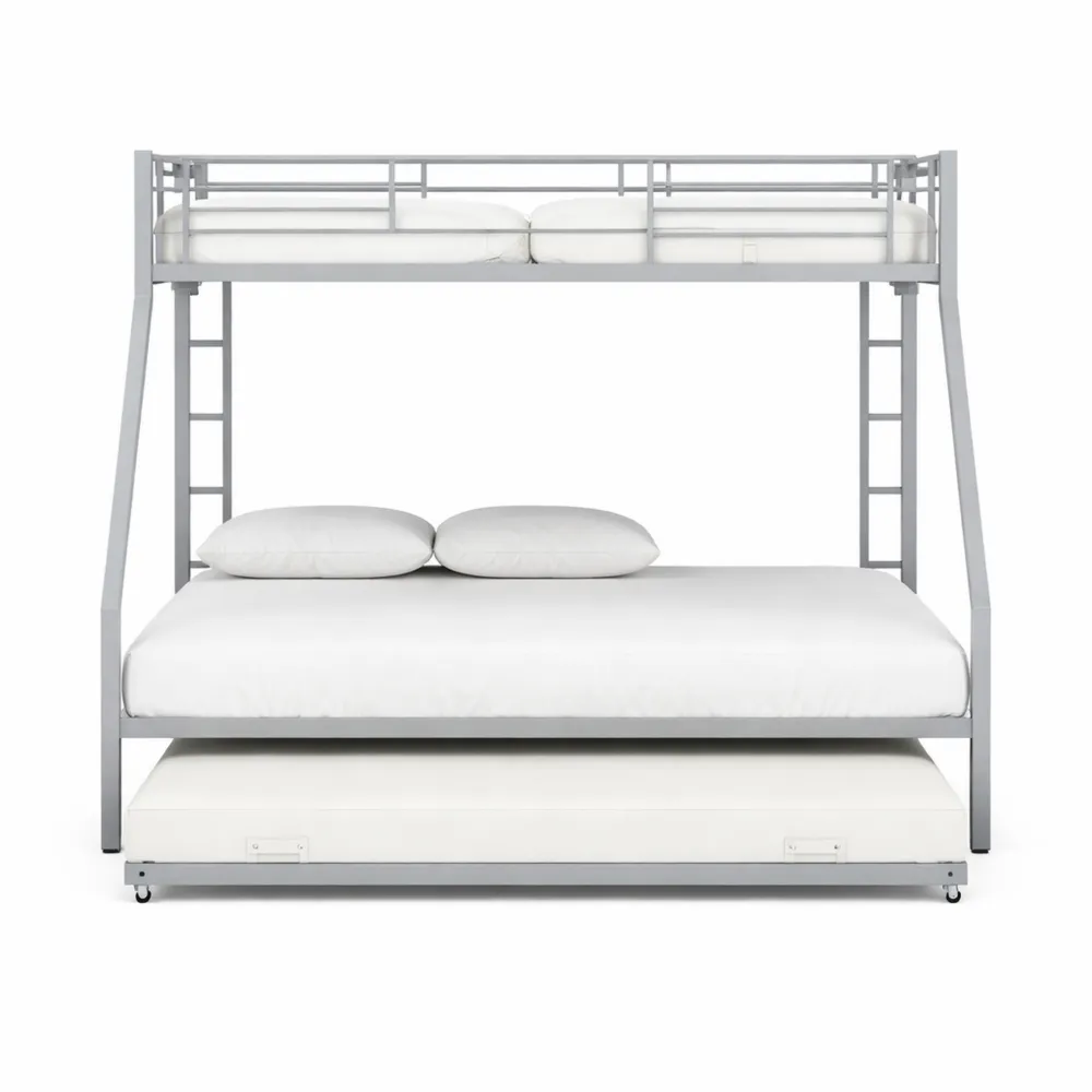 Letto a Castello per Bambini e Adolescenti con Letto Estraibile e Scala