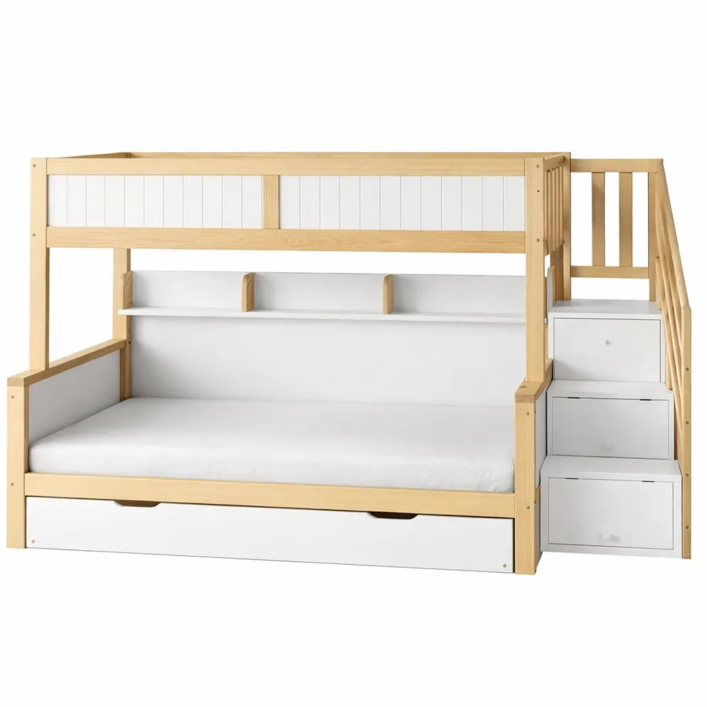 Letto multifunzionale con protezione anticaduta e letto estraibile