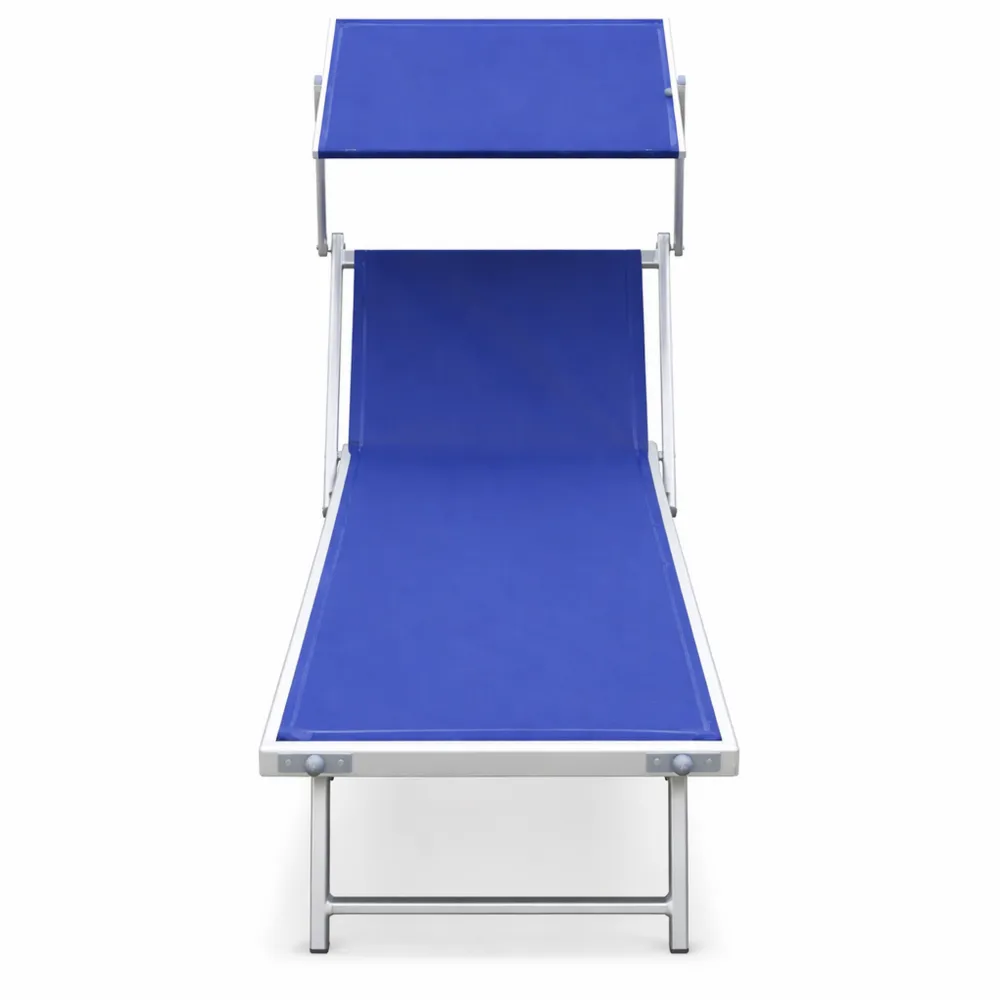 Sdraio da Esterno in Textilene con Struttura in Alluminio e Schienale Regolabile