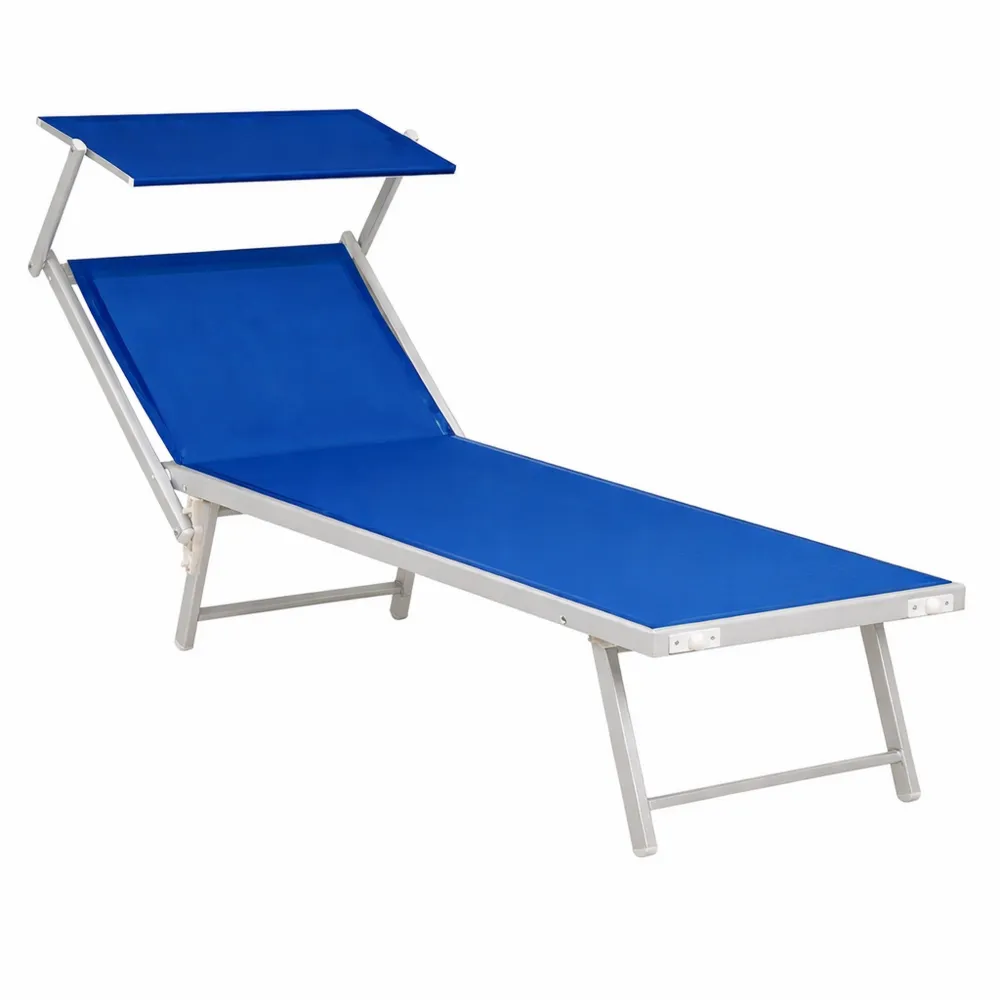 Lettino da Spiaggia in Alluminio con Viti in Acciaio Inox