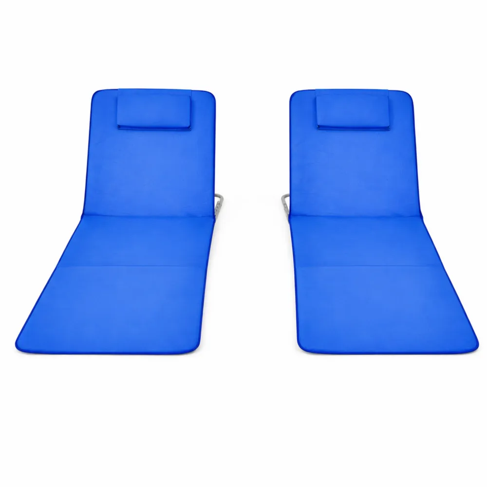 Tappetino da Spiaggia Pieghevole con Tavolino e Poggiatesta