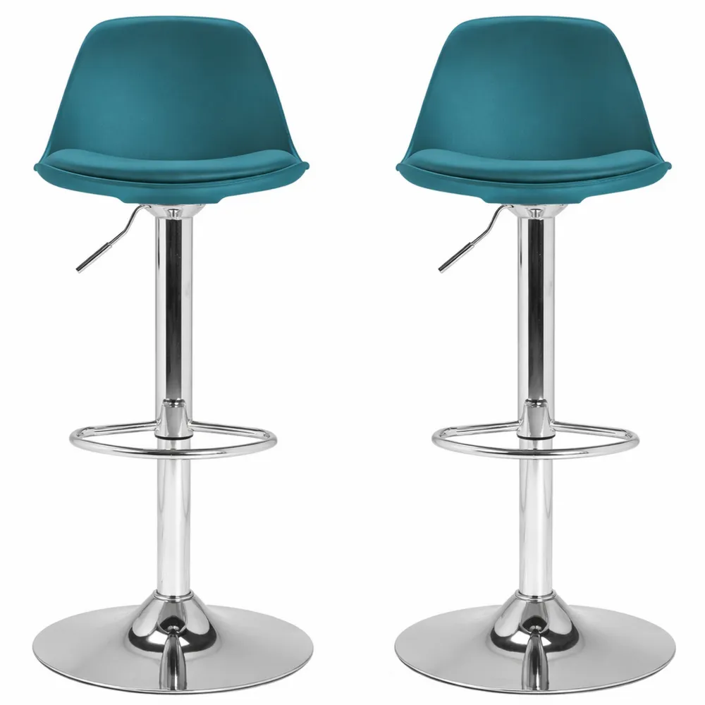 Set di 2 sgabelli da bar blu design moderno