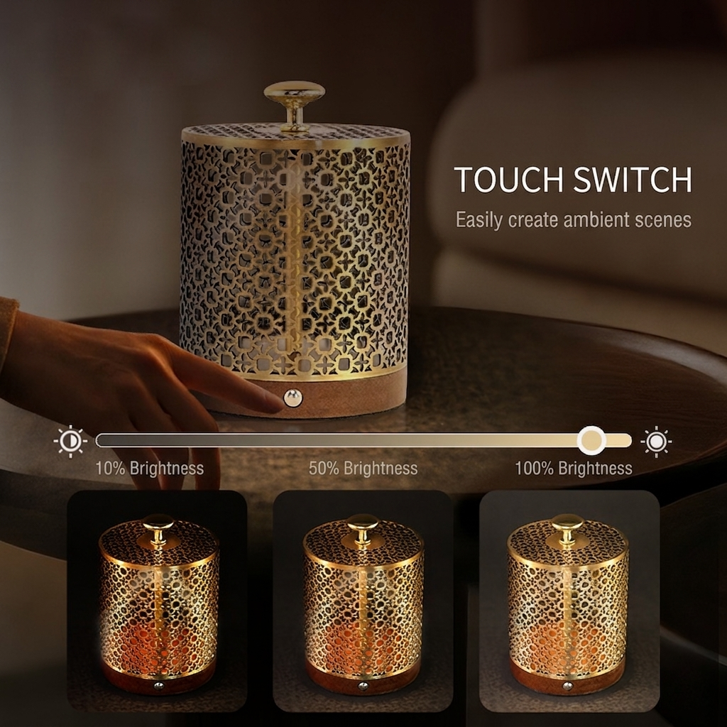 Moonlit Reflection-Exquisite Crystal & Gold Decorative Lamp