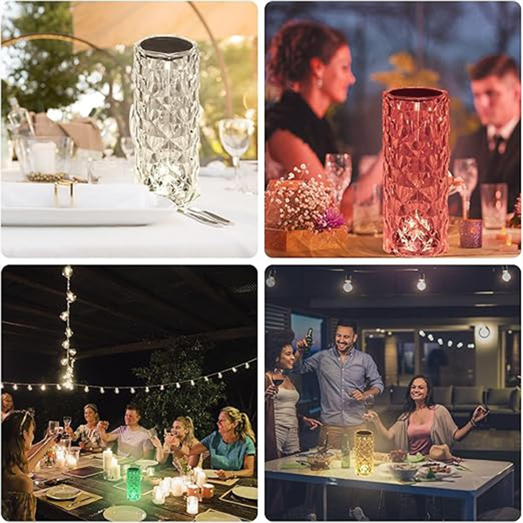 BGFHome Crystal Table Lamp RGB ColorChanging Night Light,Romantic LED RoseDiamond Touch Lamps for Living Room(Remote & Touch)