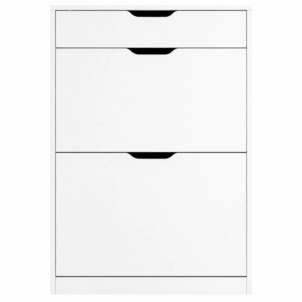 Scarpiera Slim Salvaspazio con Cassetto, Bianca e Moderna, Facile da Montare, Ideale per Spazi Piccoli