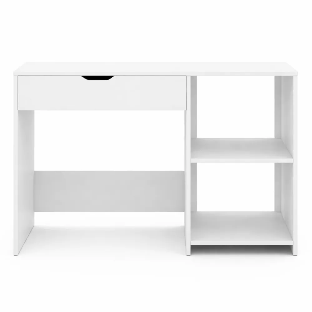 Scrivania per Computer con Piano Regolabile e Ripiani, Moderna e Salvaspazio