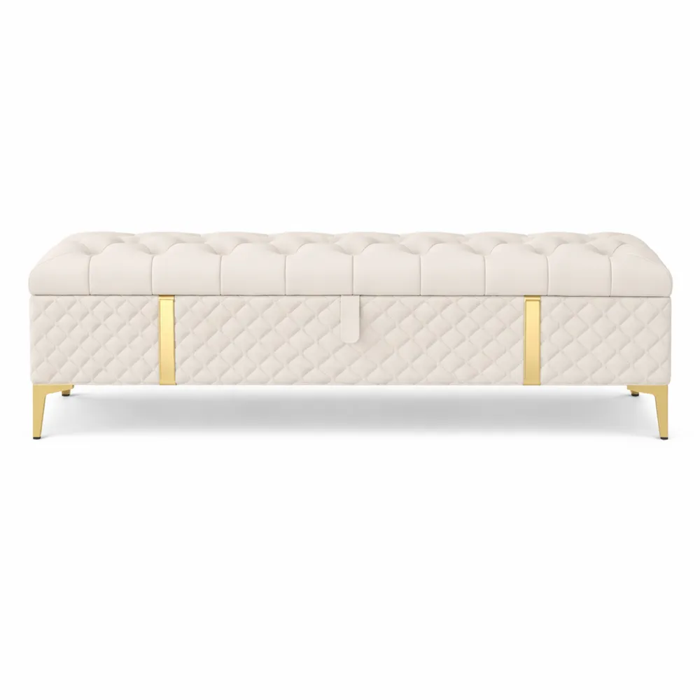 Panca Imbottita Multiuso con Contenitore per Camera da Letto