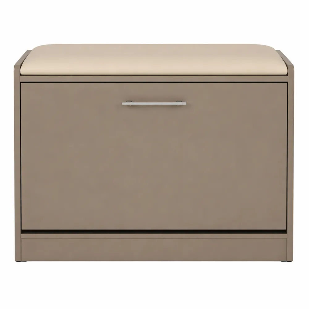 Scarpiera Panca da Ingresso in Legno con Cuscino – Salvaspazio con Seduta e Anta a Ribalta