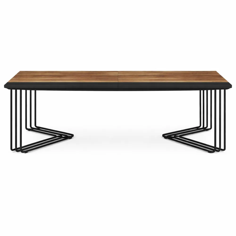 Ampio tavolo da conferenza per 8-10 persone con struttura in metallo