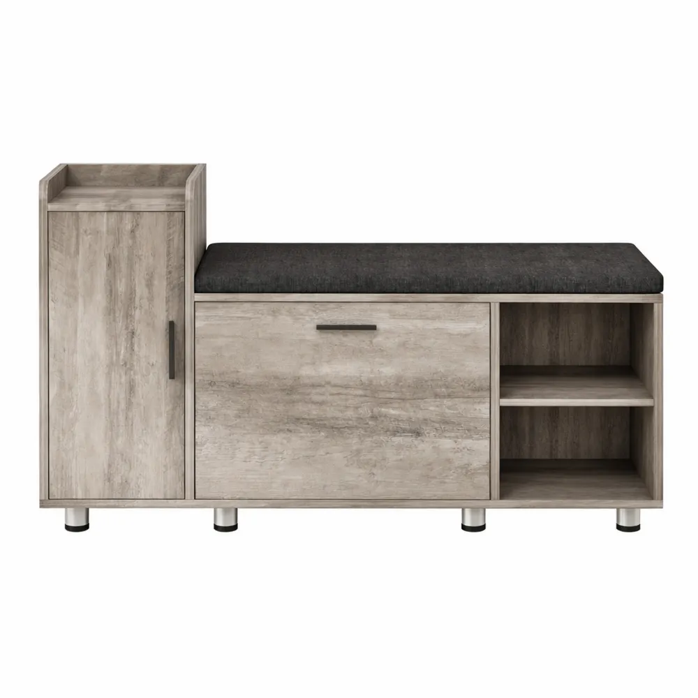 Panca ingresso con scarpiera regolabile e scomparti