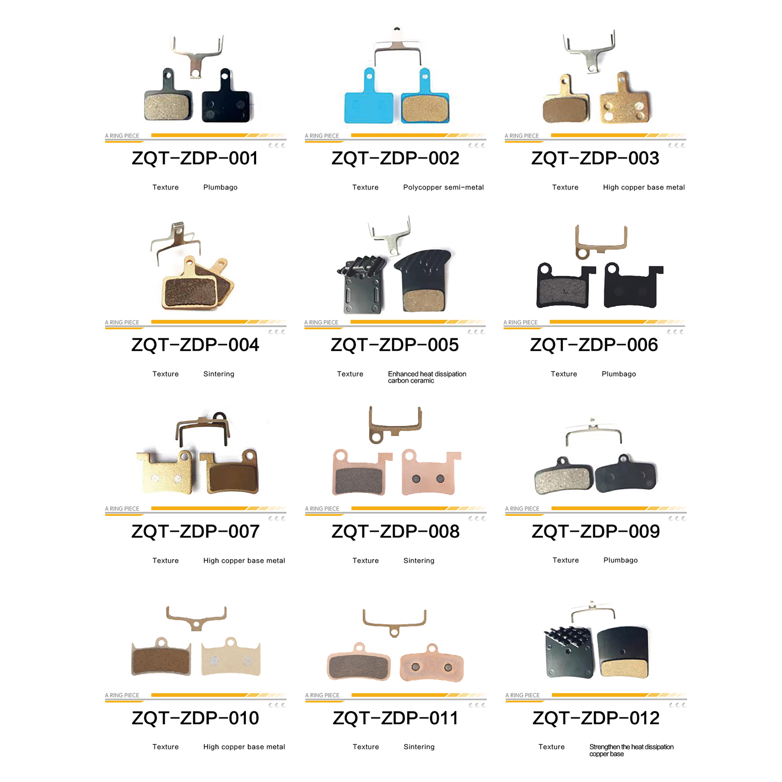 XOD Official Replacement Brake Pads - Carbon Ceramic, Sintered & Copper-Based