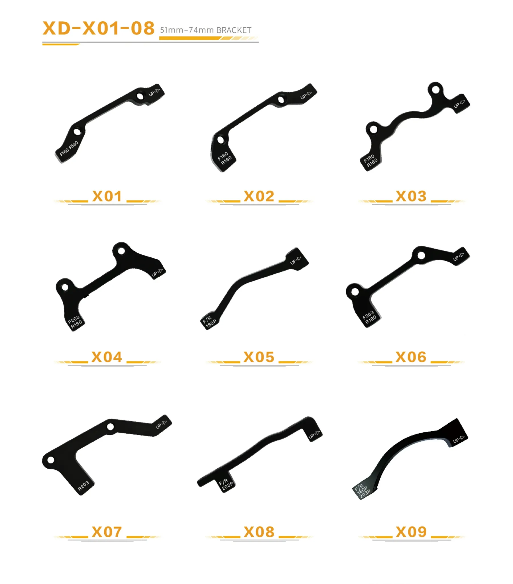 XOD Official CNC Brake Adapters | 51-74mm (X) & 51-84mm (D) Spacing