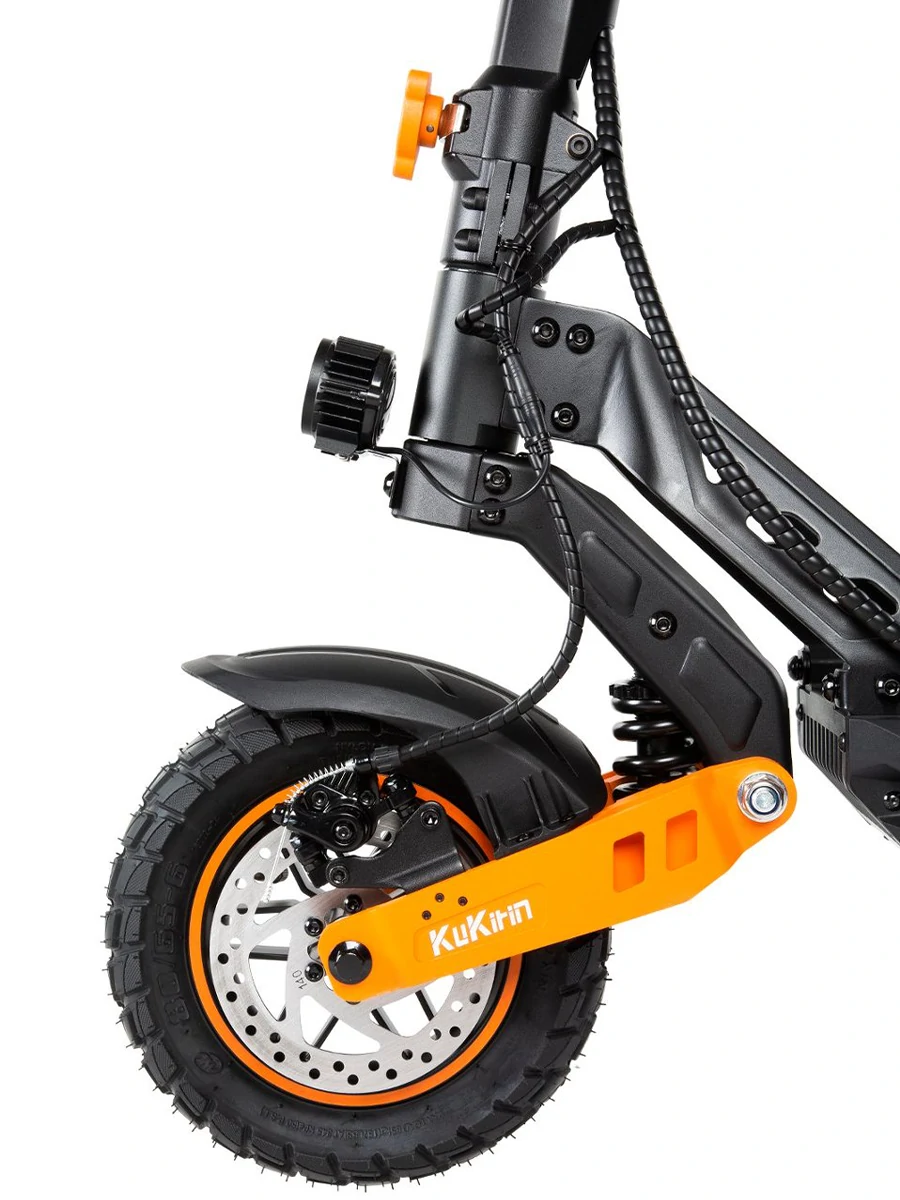 KuKirin G2 Max front wheel with single-arm suspension and left-side disc using XOD H800