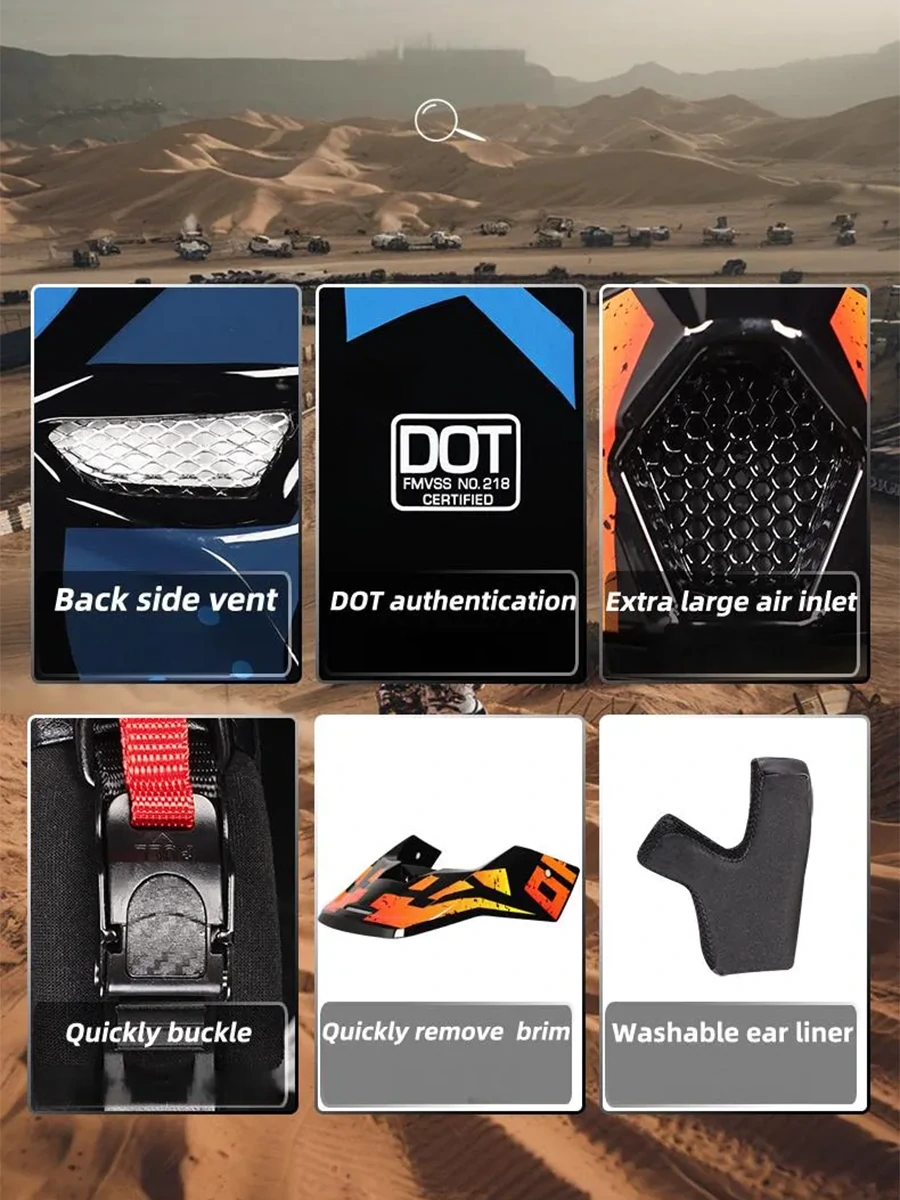 ORZ Dirt Bike Helmet Key Features
