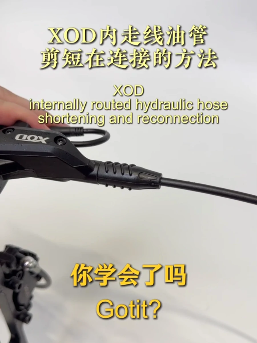 Completed XOD hydraulic brake hose shortening and reconnection
