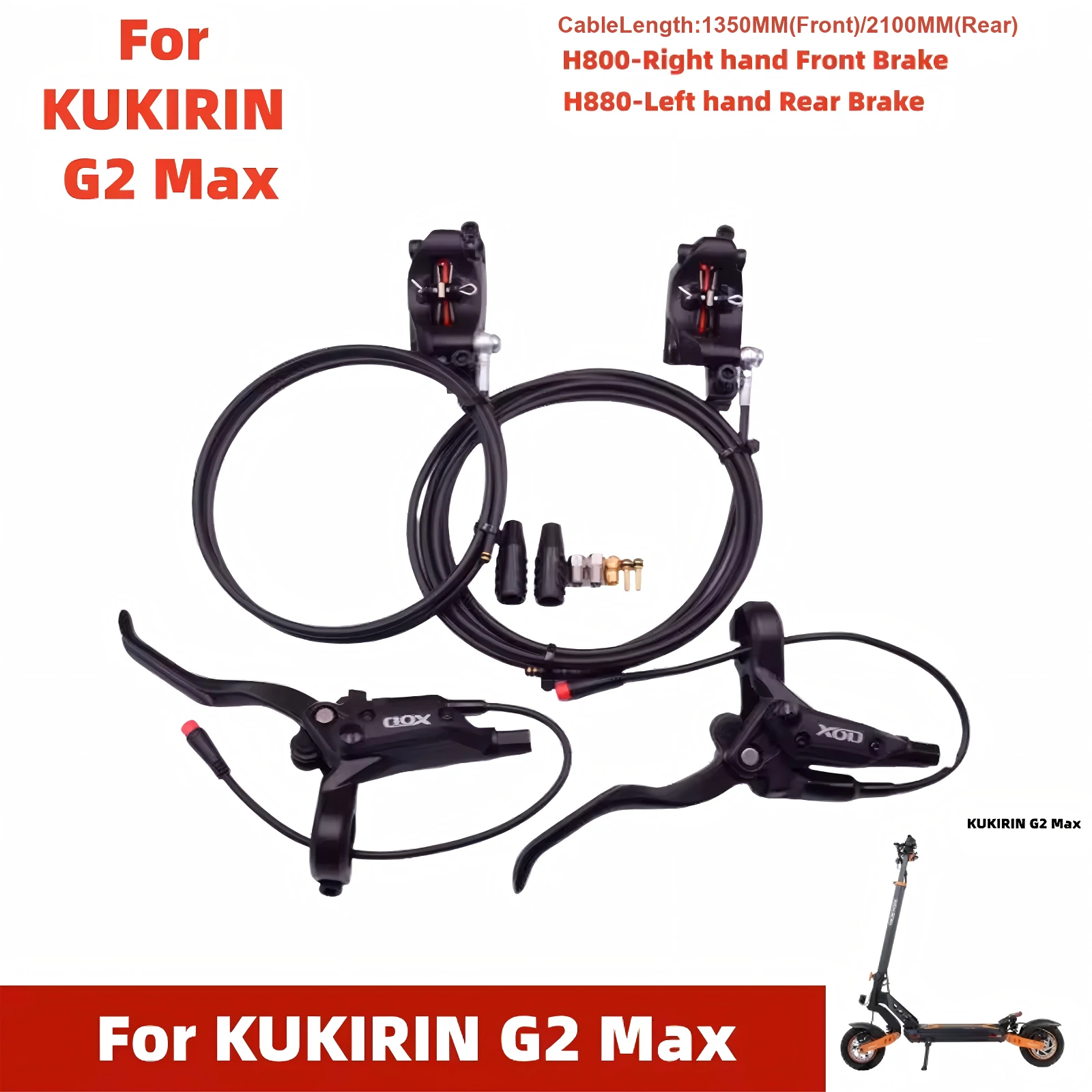 XOD H-Series Hydraulic Brake Upgrade Kit for All Kukirin Scooters (G2 Master / G4 / G2 MAX)-XODbrakes